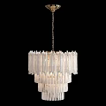 Elegant White Layered Shell Chandelier With Modern Design And Warm Glowing Light 3d model