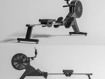 Professional Indoor Rowing Machine with Flywheel Seat and Console for Home Fitness 3d model