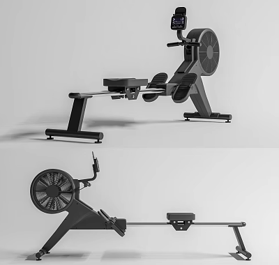 Professional Indoor Rowing Machine with Flywheel Seat and Console for Home Fitness 3d model