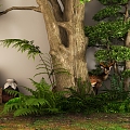 Fern Bryophytes Sick Trees Big Trees Pine Animals Sika Deer Landscape Greening Landscape Sick 3d model