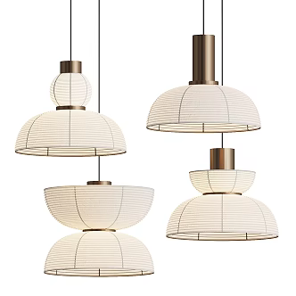 Wind pendant lamp combination 3d model