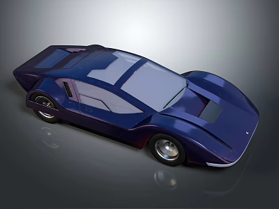 Deep Blue Sports Car With Sleek Aerodynamic Design And Shiny Exterior 3d model