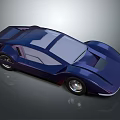Deep Blue Sports Car With Sleek Aerodynamic Design And Shiny Exterior