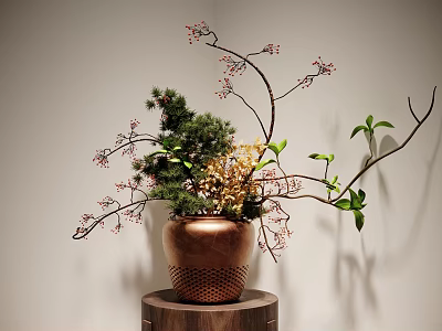Quiet Vase Floral Plants 3d model