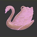 Golden Swan Shaped Fashion Accessory Pendant With Detailed Feather Design For Clothing