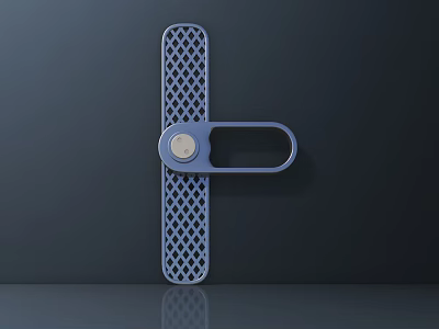 Modern Blue Grid Patterned Washbasin With Circular Knob And Horizontal Handle 3d model