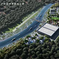 Aerial Planning of Xiaoxian Shengquan Ecological Sports Leisure Town with River Green Space and Stadium