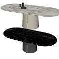 Modern White And Black Dining Tables With Marble Tabletop And Sleek Base Design 3d model