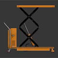 Orange Hydraulic Lift Platform Cart With Sturdy Metal Frame And Wheels