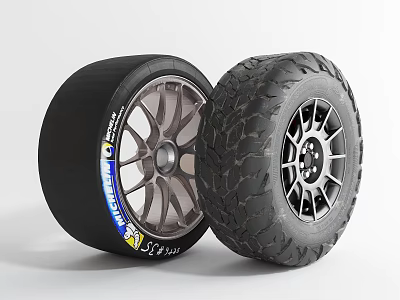Michelin High Performance And Off Road Car Tires With Stylish Alloy Wheel Rims Design 3d model