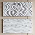 Modern White Wall Decor With Circular Patterns And Wavy Textures Design 3d model
