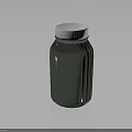 Dark Shiny Bottle With White Cap And Smooth Surface On Dark Background 3d model