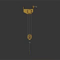 Yellow Industrial Electric Hoist Lifting Equipment With Hook And Steel Cable