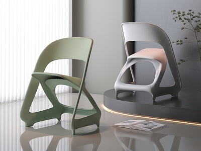 Simple Creative Backrest Chair 3d model