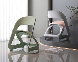 Simple Creative Backrest Chair 3d model