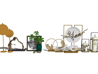 New Chinese-style Ornaments Combination Jewelry Ornaments Combination 3d model