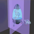 Blue Egg Shaped Decorative Lamp Featuring Starry Nebula Pattern Base Stand And Control Device