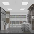 Modern Specialty Store Interior With Shelves Full Of Products And Display Counter