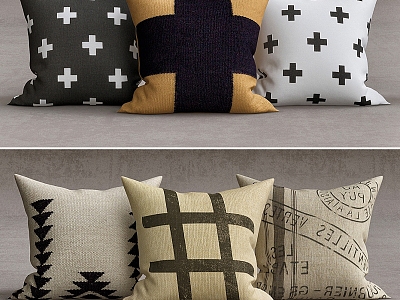 Square Pillow Printed Pillow Sofa Pillow 3d model