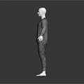 Gray Long Sleeve GAP Logo Sweatshirt With Camouflage Pants And White Shoes