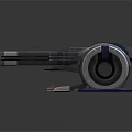 Futuristic Sci Fi Character Using Advanced Mechanical Cannon With Circular Structure 3d model