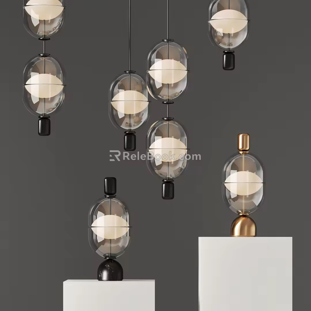Modern lamp combination chandelier 3d model