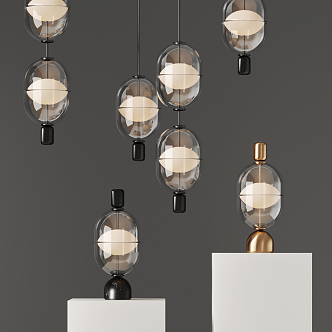 Modern lamp combination chandelier 3d model