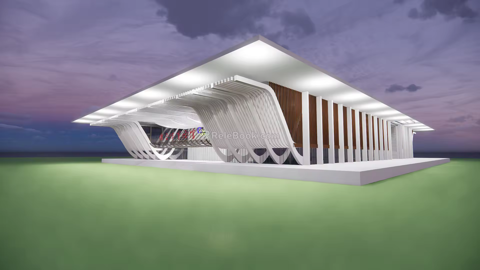 Modern Gymnasium Building Large Comprehensive Gymnasium 3d model