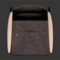 Gray Leather Leisure Chair With Wooden Arms And Metal Legs Modern Design