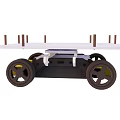 Small Robotic Vehicle With Blue Platform Black Wheels And Yellow Components 3d model
