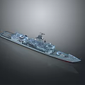 Detailed Scale Military Ship Model Featuring Deck Antenna And Hull Design 3d model