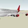International Airlines Commercial Airliner With White Fuselage Red Tail Fin Engines And Landing Gear