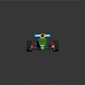 Colorful Race Car Model With Blue Red Green Yellow Design And HELLO Lettering On Body