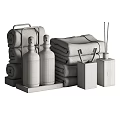 Essential Daily Washing Supplies With Soft Towels Hand Wash Lotion And Cotton Swab Holder