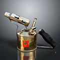 Brass Household Blowtorch With Black Handle And Red Label For Daily Use