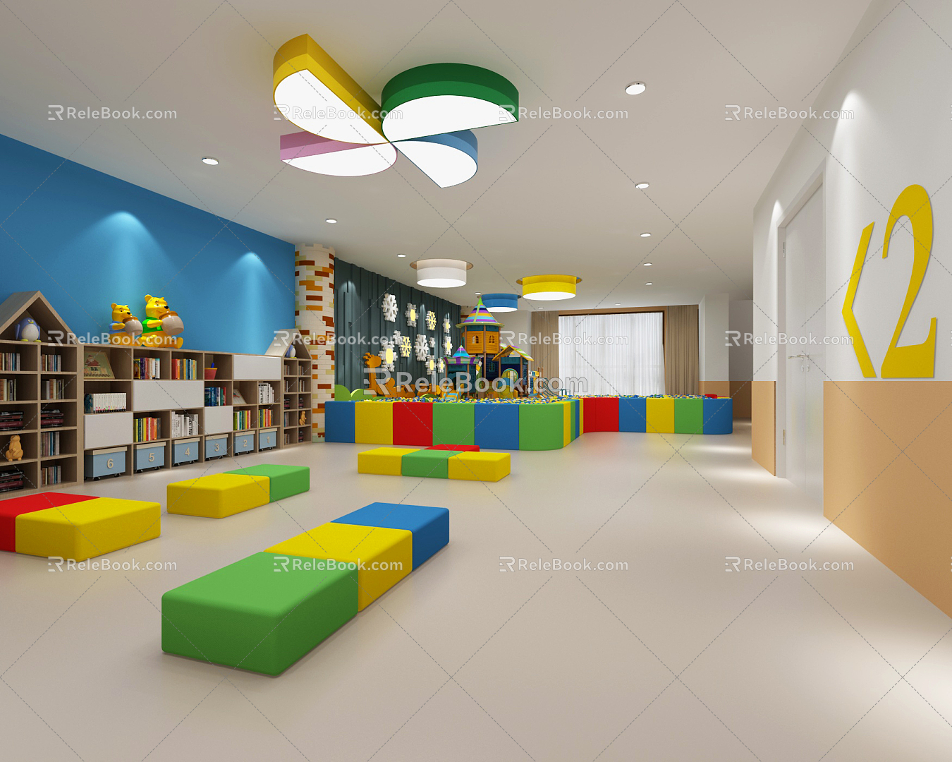 Modern Kindergarten Kindergarten Entertainment Hall 3d model