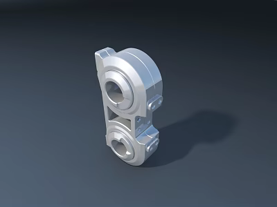 Silver Metal Hardware Tool Part With Precision Holes For Mechanical Connections 3d model