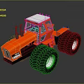 Red Tractor Design Featuring Large Tires White Roof And Black Components