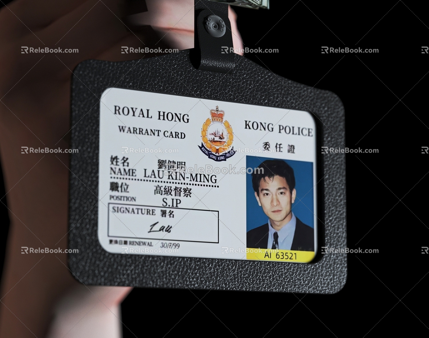 Certificate Clip Revolver Exhibit Certificate Photo Andy Lau Chiu Wai Hong Kong Opera Infernal Affairs Police Gun 3d model