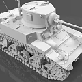 Highly Detailed 3D Military Tank Model with Tracks Turret Gun Barrel Cabin Hatch and Antenna