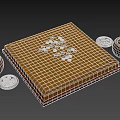 Traditional Go Board Game Entertainment with Black and White Stones and Bowls