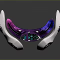 Futuristic Space and Aerospace Tech with White Blue Purple Illuminated Components