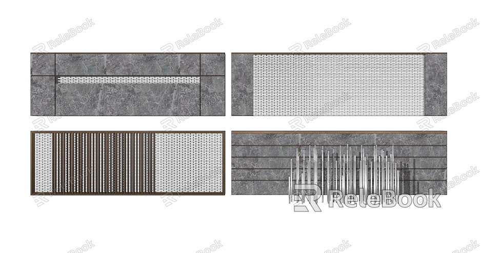 Modern landscape wall Enclosing wall model