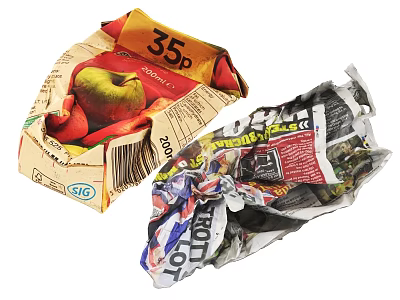 Damaged Fruit Packaging With 35p Price SIO Label And Torn Wrapper 3d model