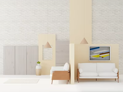 Nordic Double Sofa 3d model
