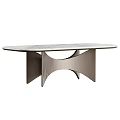 Minimalist Modern Dining Table Set With Marble Top Upholstered Chairs And Metal Legs
