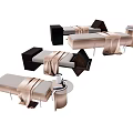 Stylish Sofa Stools With Beige Cushions Black Frames And Side Tables With Candles