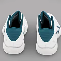 ASICS White High Top Basketball Shoes With Blue Accent And Comfortable Design