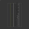 Asphalt Road Surface With White Lane Lines And Handicap Parking Symbol