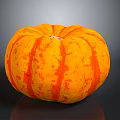 Fresh Round Orange Pumpkin With Red Stripes For Home Decor And Kitchen Use
